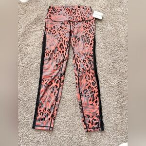 NWT Orange and Black Animal Print Legging- L  BENGAL FANS